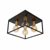 Lampes Dorées-Luminaires Lucide Plafonnier Lucide RUBEN Or, Laiton, Noir, 4 lumières