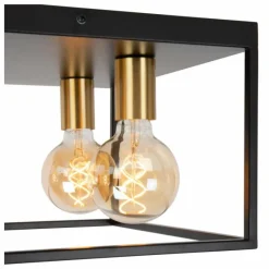 Lampes Dorées-Luminaires Lucide Plafonnier Lucide RUBEN Or, Laiton, Noir, 4 lumières