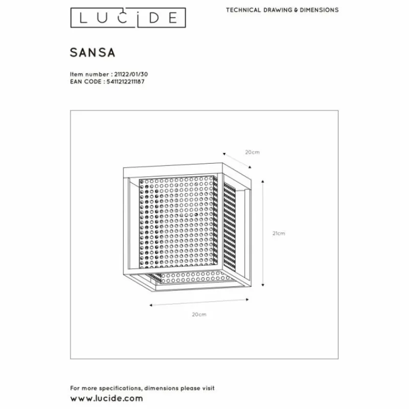 Lampes Dorées-Luminaires Lucide Plafonnier Lucide SANSA Noir, 1 lumière
