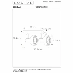 Luminaires Lucide Plafonnier Lucide SENSAS Blanc, 2 lumières* Spots Et Projecteurs