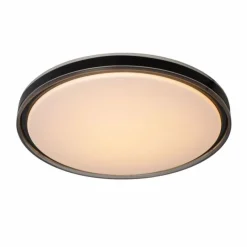 Suspension Verre Fumé-Luminaires Lucide Plafonnier Lucide SILAS LED Noir, 1 lumière