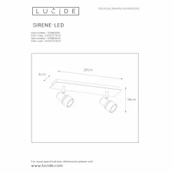 Luminaires Rustiques-Luminaires Lucide Plafonnier Lucide SIRENE LED Blanc, 2 lumières
