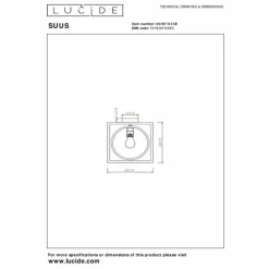 Luminaires Lucide Plafonnier Lucide SUUS Noir, 1 lumière* Plafonniers