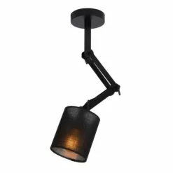 Lampes En Tissu-Luminaires Lucide Plafonnier Lucide TAMPA Noir, 1 lumière
