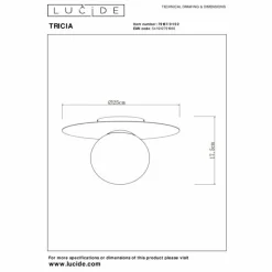 Luminaires Lucide Plafonnier Lucide TRICIA Or, Laiton, 1 lumière