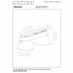 Luminaires Lucide Plafonnier Lucide TRIGONO Blanc, 2 lumières* Spots Et Projecteurs