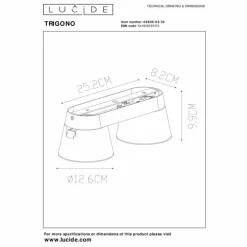 Luminaires Lucide Plafonnier Lucide TRIGONO Noir, 2 lumières* Spots Et Projecteurs