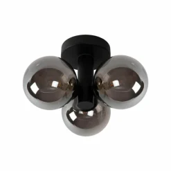 Suspension Verre Fumé-Luminaires Lucide Plafonnier Lucide TRUDY Noir, 3 lumières
