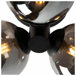 Suspension Verre Fumé-Luminaires Lucide Plafonnier Lucide TRUDY Noir, 3 lumières