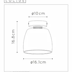 Suspension Verre Fumé-Luminaires Lucide Plafonnier Lucide TYLER Noir, 1 lumière