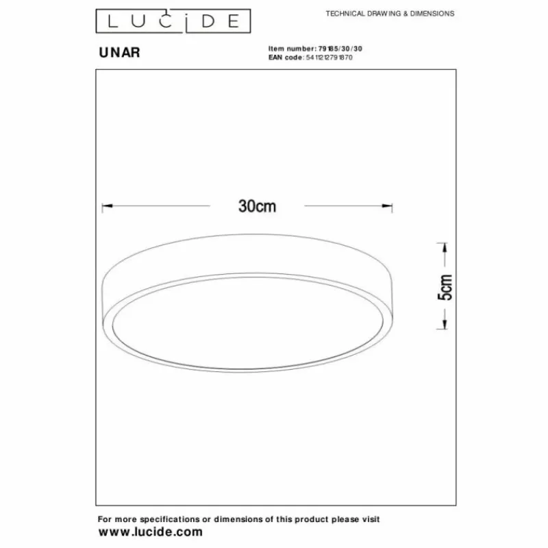 Luminaires Lucide Plafonnier Lucide UNAR LED Noir, 1 lumière* Éclairage Led