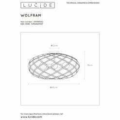 Lampes Dorées-Luminaires Lucide Plafonnier Lucide WOLFRAM Or, Laiton, 3 lumières