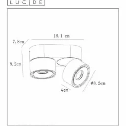 Luminaires Scandinaves-Luminaires Lucide Plafonnier Lucide YUMIKO LED Blanc, 2 lumières