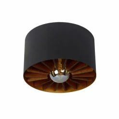 Lampes Dorées-Luminaires Lucide Plafonnier Lucide ZIDANE Noir, 1 lumière