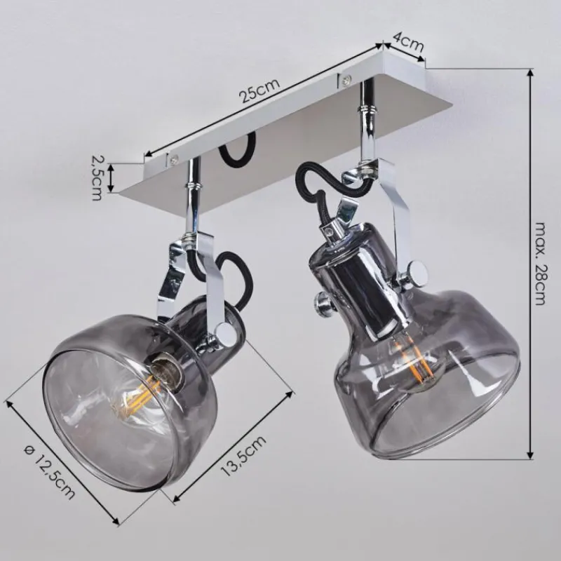 hofstein Plafonnier Lulea Chrome, 2 lumières