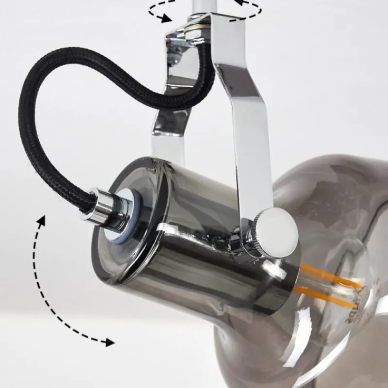 Suspension Verre Fumé-hofstein Plafonnier Lulea Chrome, 4 lumières