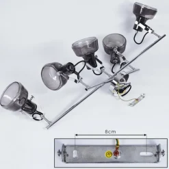 Suspension Verre Fumé-hofstein Plafonnier Lulea Chrome, 5 lumières