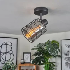 Suspension Verre Fumé-hofstein Plafonnier Lungernsee Noir, 1 lumière