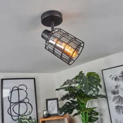 Suspension Verre Fumé-hofstein Plafonnier Lungernsee Noir, 1 lumière