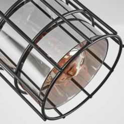 Suspension Verre Fumé-hofstein Plafonnier Lungernsee Noir, 2 lumières