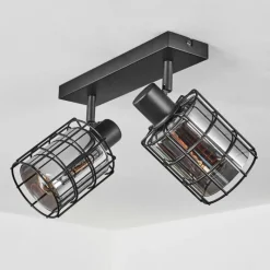 Suspension Verre Fumé-hofstein Plafonnier Lungernsee Noir, 2 lumières