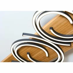 Lampes En Bois-Luminaires Lutec Plafonnier Lutec Rifia LED Écru, Noir, 4 lumières