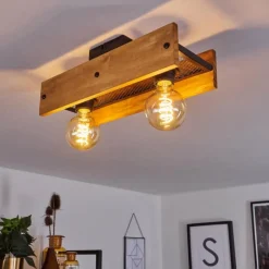 Style Boho-Chic-hofstein Plafonnier Maahui Écru, Noir, 2 lumières