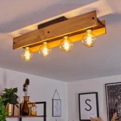 Style Boho-Chic-hofstein Plafonnier Maahui Écru, Noir, 4 lumières