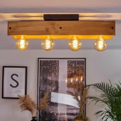 Style Boho-Chic-hofstein Plafonnier Maahui Écru, Noir, 4 lumières