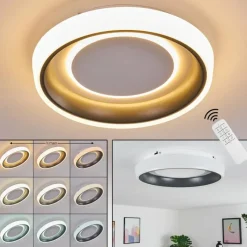 hofstein Plafonnier Mackay LED Anthracite, Blanc, 1 lumière