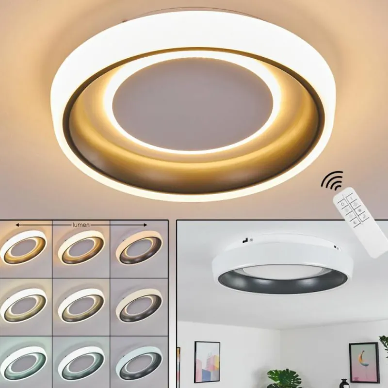 hofstein Plafonnier Mackay LED Anthracite, Blanc, 1 lumière