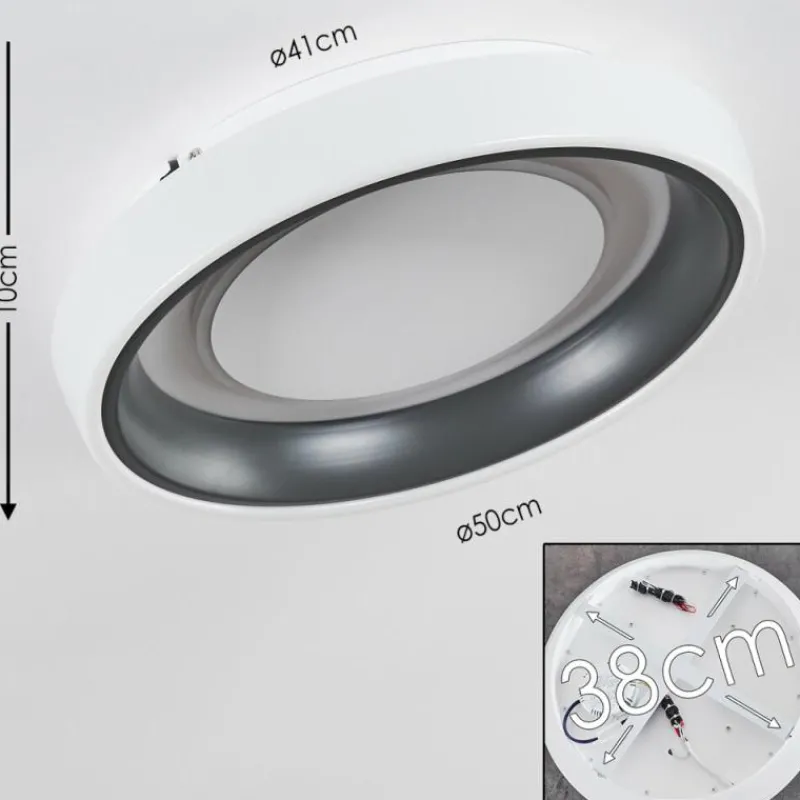 hofstein Plafonnier Mackay LED Anthracite, Blanc, 1 lumière