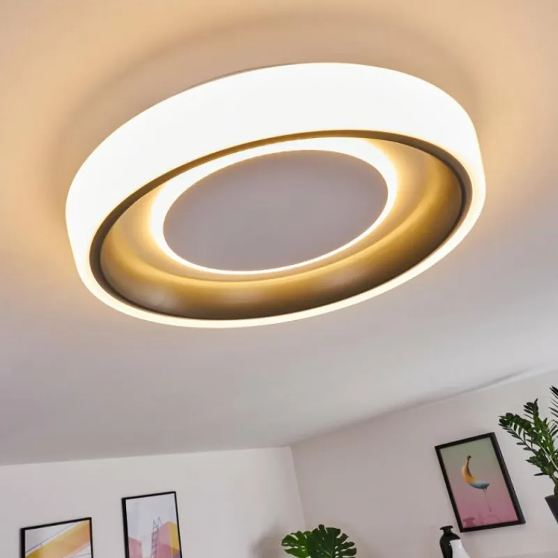 hofstein Plafonnier Mackay LED Anthracite, Blanc, 1 lumière