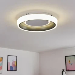 hofstein Plafonnier Mackay LED Anthracite, Blanc, 1 lumière