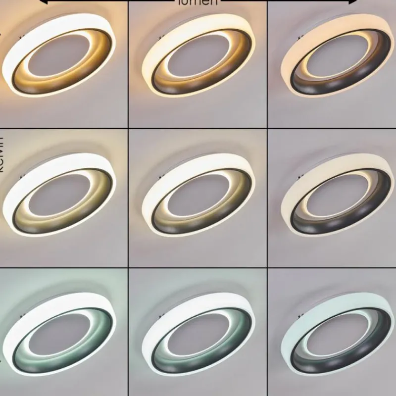 hofstein Plafonnier Mackay LED Anthracite, Blanc, 1 lumière