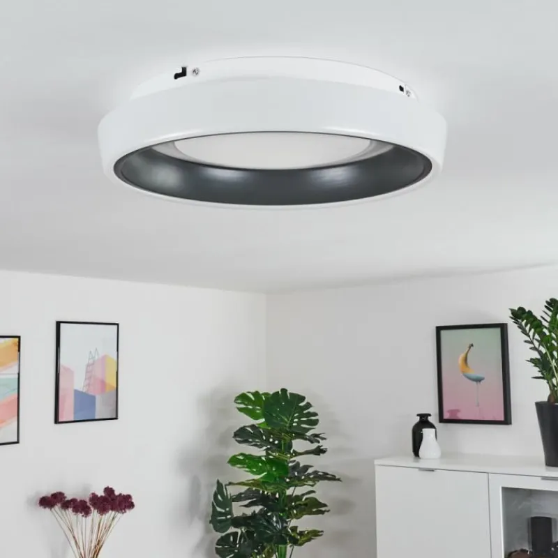hofstein Plafonnier Mackay LED Anthracite, Blanc, 1 lumière