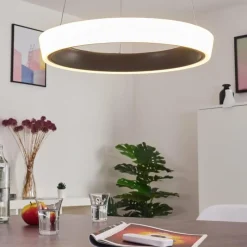 hofstein Plafonnier Mackay LED Anthracite, Blanc, 1 lumière, Télécommandes