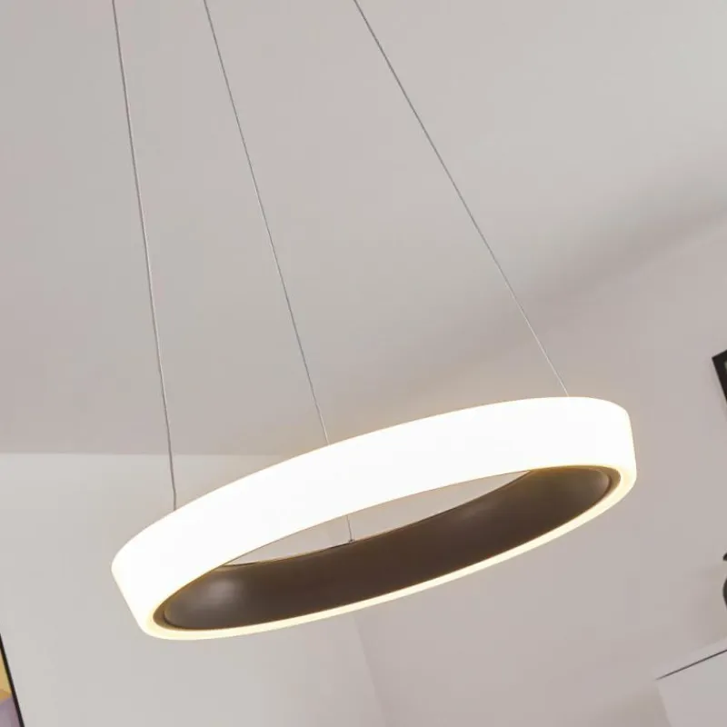 hofstein Plafonnier Mackay LED Anthracite, Blanc, 1 lumière, Télécommandes