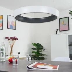 hofstein Plafonnier Mackay LED Anthracite, Blanc, 1 lumière, Télécommandes