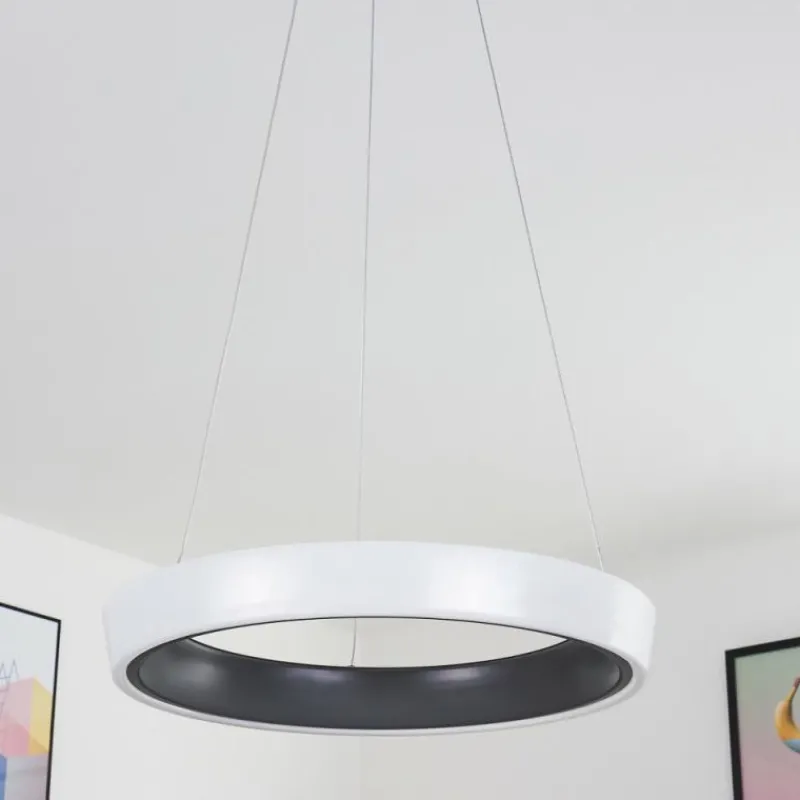 hofstein Plafonnier Mackay LED Anthracite, Blanc, 1 lumière, Télécommandes