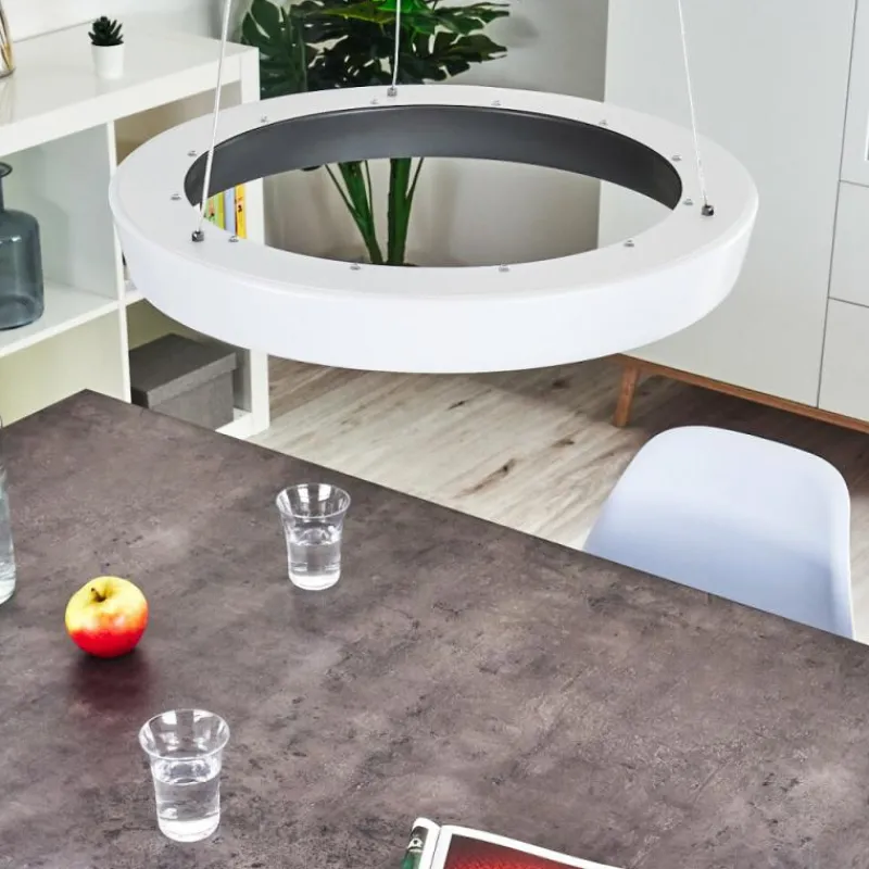 hofstein Plafonnier Mackay LED Anthracite, Blanc, 1 lumière, Télécommandes