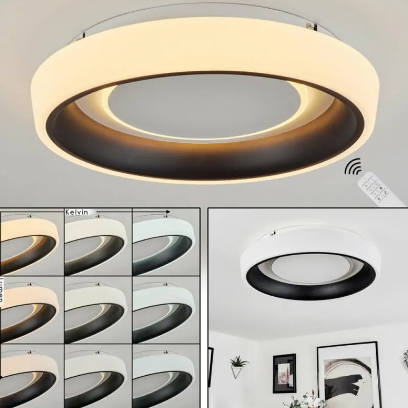 hofstein Plafonnier Mackay LED Blanc, 1 lumière, Télécommandes