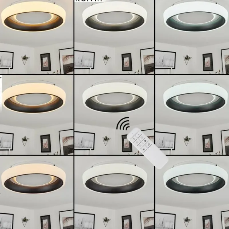 hofstein Plafonnier Mackay LED Blanc, 1 lumière, Télécommandes