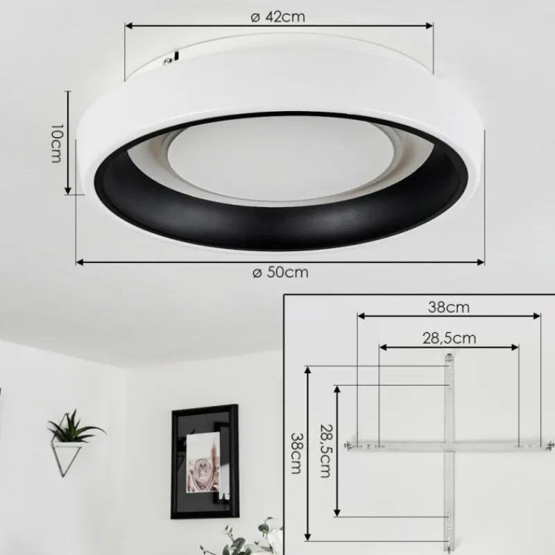 hofstein Plafonnier Mackay LED Blanc, 1 lumière, Télécommandes