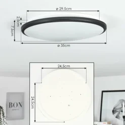 hofstein Plafonnier Magdala LED Noir, Blanc, 1 lumière