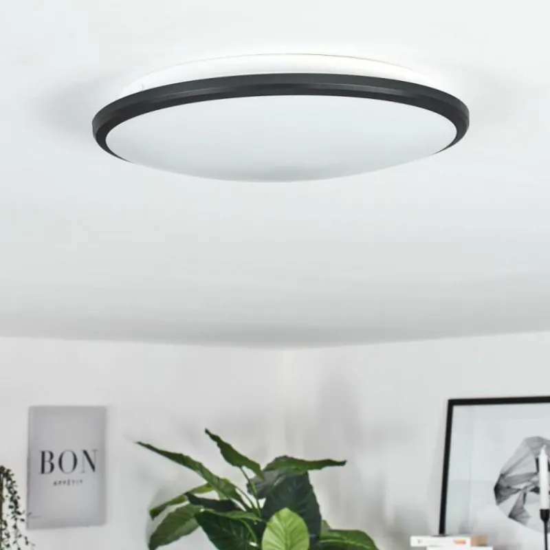 hofstein Plafonnier Magdala LED Noir, Blanc, 1 lumière