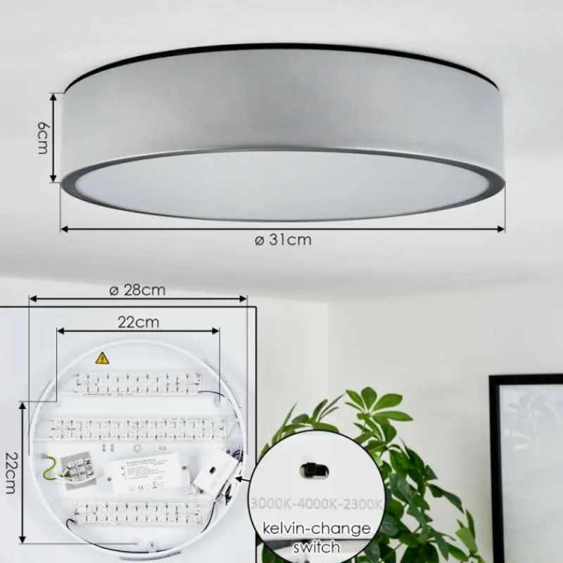 hofstein Plafonnier Maho LED Aluminium, 1 lumière* Éclairage Led