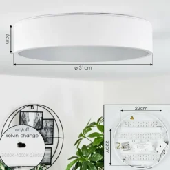 hofstein Plafonnier Maho LED Blanc, 1 lumière