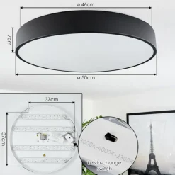 hofstein Plafonnier Maho LED Noir, 1 lumière* Éclairage Led