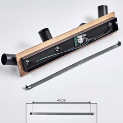 Lampes Vintages & Rétros-hofstein Plafonnier Maidford Bois foncé, Noir, 4 lumières